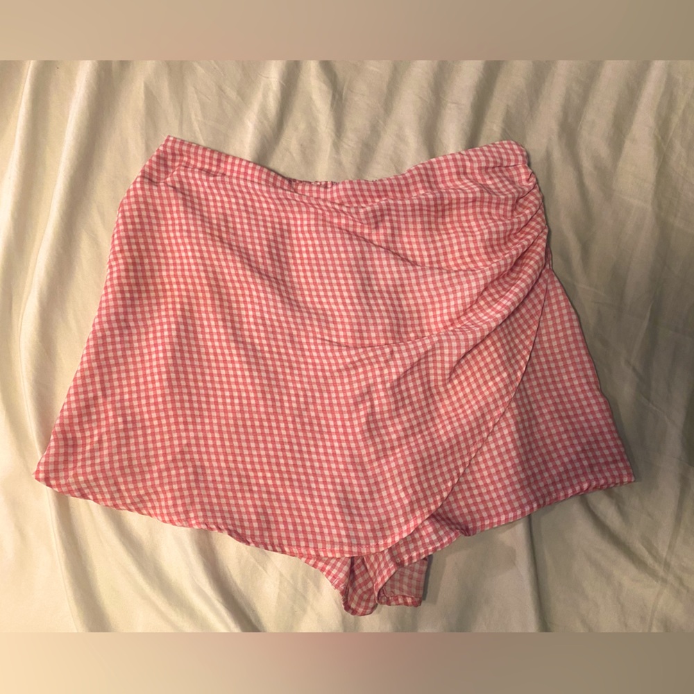 3 for $25 Large Pink Checkered Skort